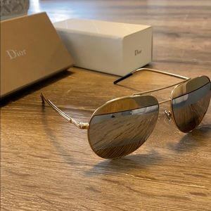 Dior Two Tone Metallic Gold Sunglasses